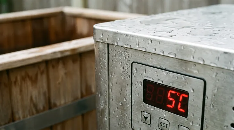 Detail pengerjaan chiller ice bath oleh Kontraktor Sauna Bekasi
